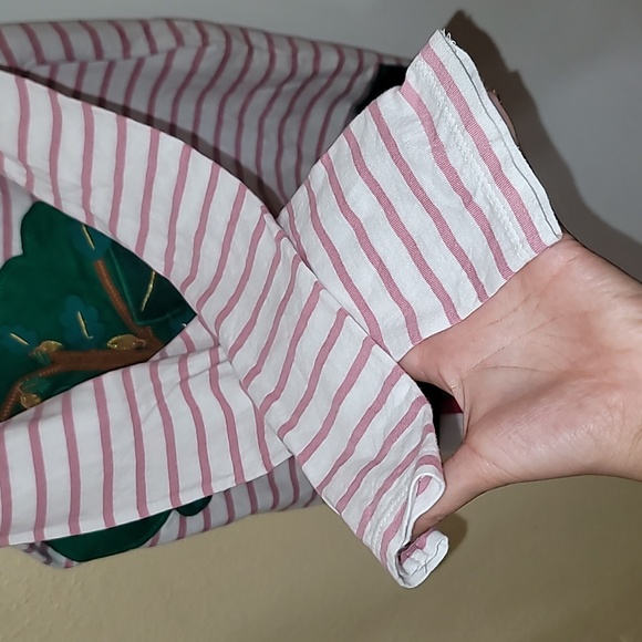 Mini Boden girls top size 11-12  tree bunny striped pullover cute embroidery - Picture 4 of 6